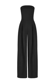 Women's Modern Wide-Leg Jumpsuit Strapless Top Elegant Tailored