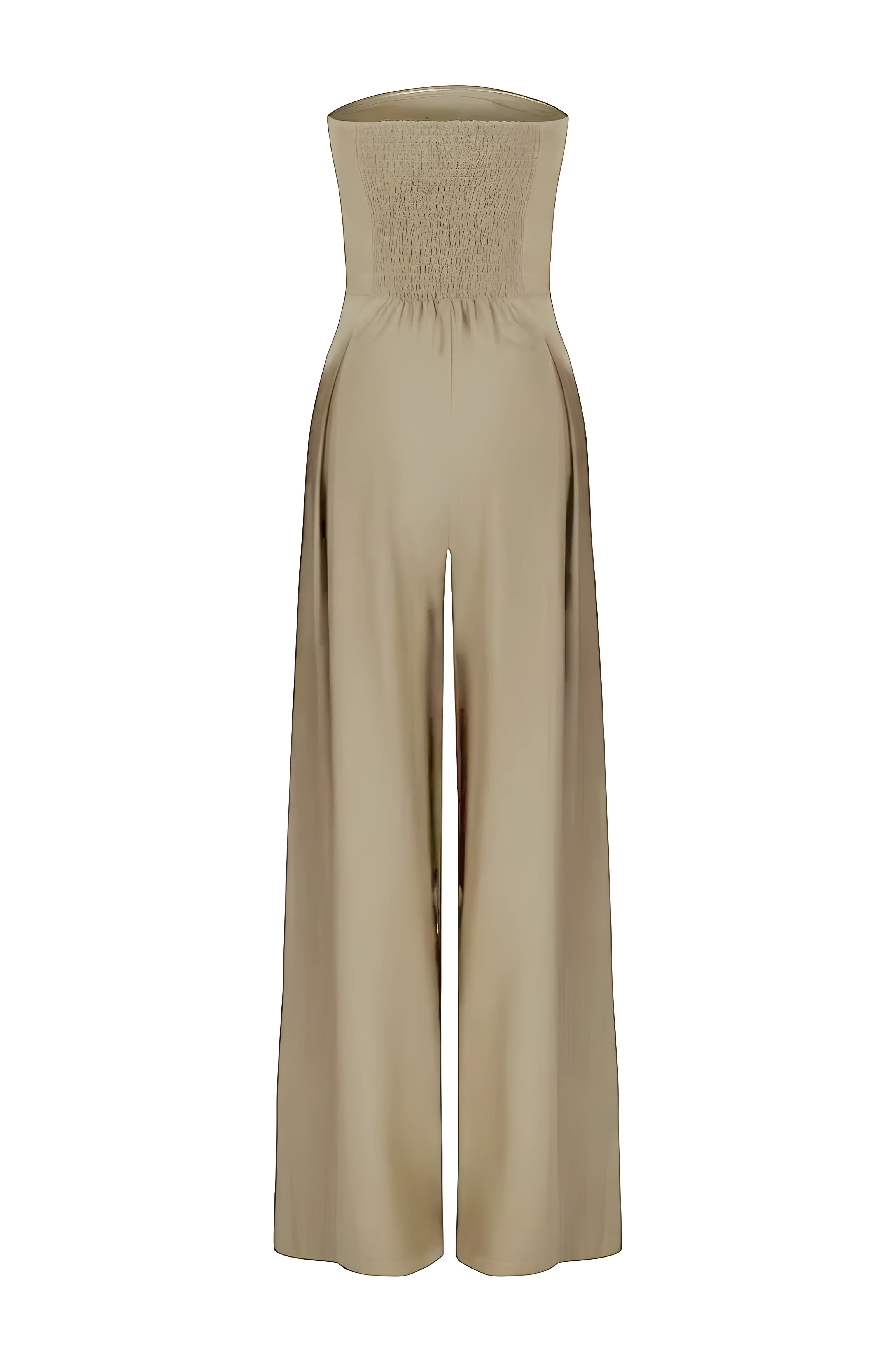 Women's Modern Wide-Leg Jumpsuit Strapless Top Elegant Tailored