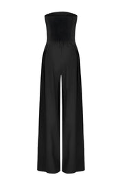 Women's Modern Wide-Leg Jumpsuit Strapless Top Elegant Tailored