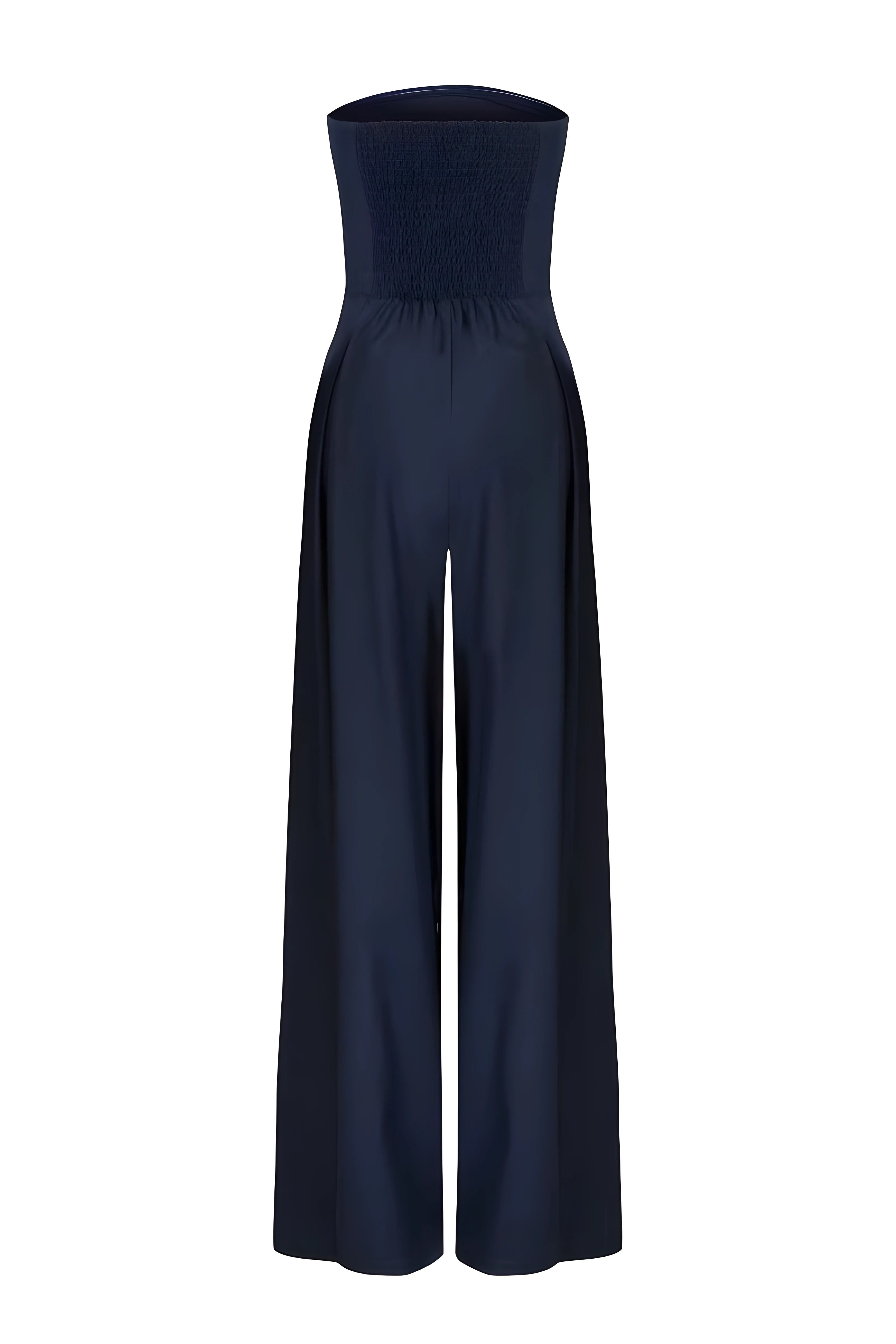 Women's Modern Wide-Leg Jumpsuit Strapless Top Elegant Tailored