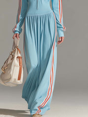 Women's Active Zip-Up Long-Sleeve Athleisure Maxi Dress