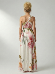 Women's Breezy Halter-Neck Light Floral Maxi Dress