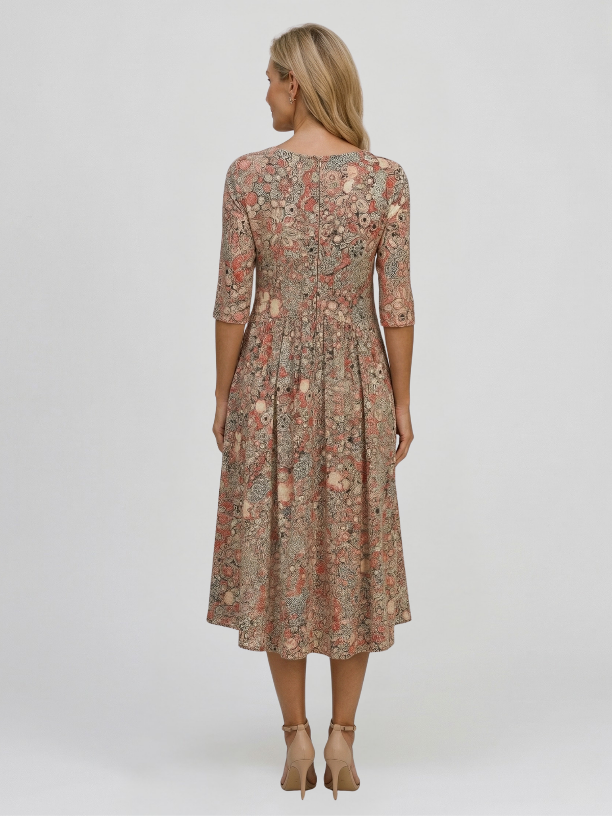 Women's Graceful V-Neck Elegance Midi Dress