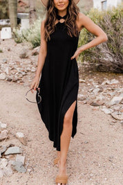 Women's Halter Neck Maxi Dress Sleeveless Flowy Casual Loose Fit Summer