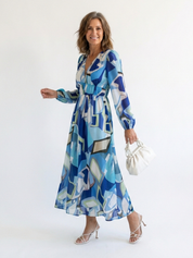 Women's Boho Long-Sleeve Floral Maxi Dress