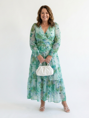 Women's Boho Long-Sleeve Floral Maxi Dress
