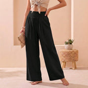 Women's Flowy Wide-Leg Pants with Smocked Waistband