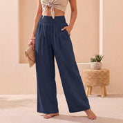 Women's Flowy Wide-Leg Pants with Smocked Waistband