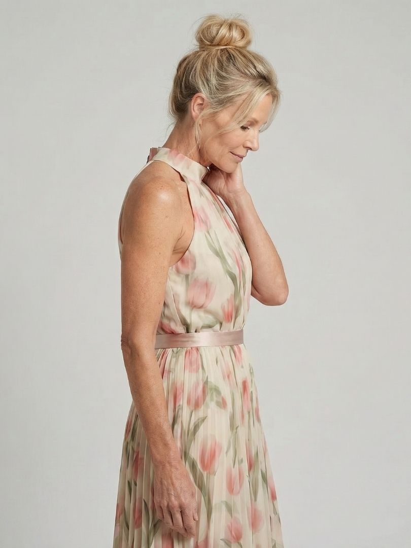 Women's Halter Neck Floral Midi Dress