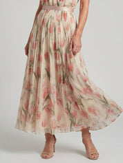 Women's Halter Neck Floral Midi Dress