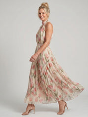 Women's Halter Neck Floral Midi Dress