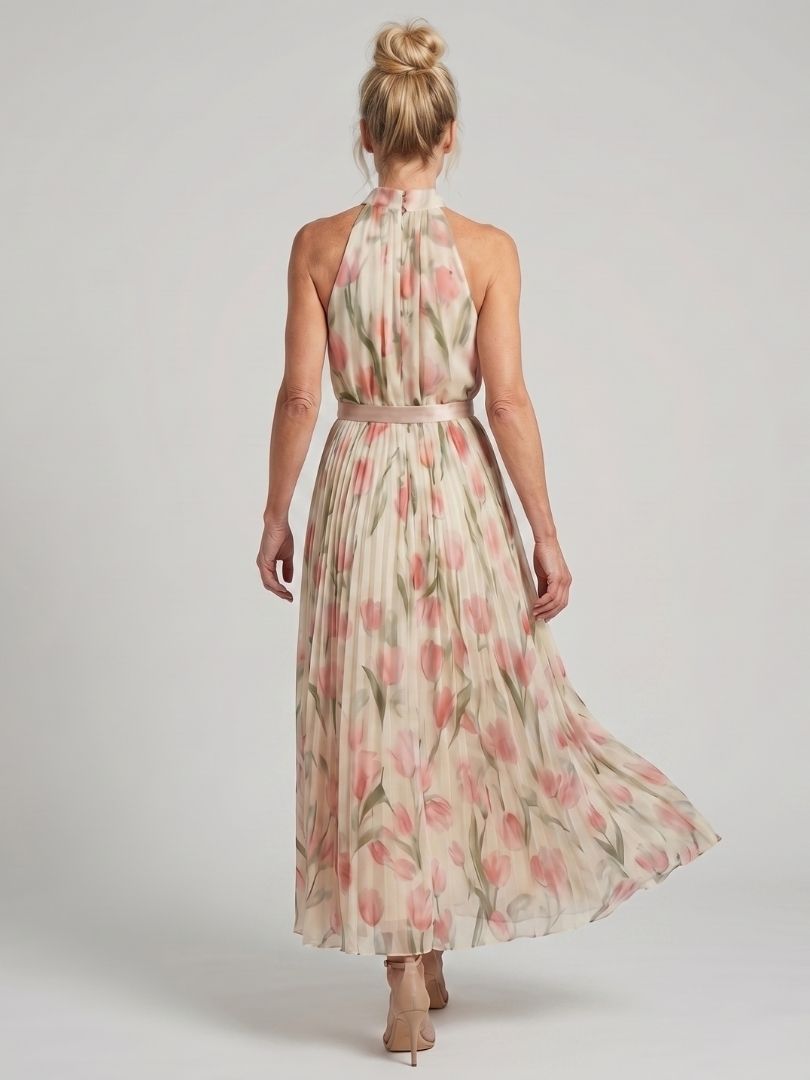 Women's Halter Neck Floral Midi Dress