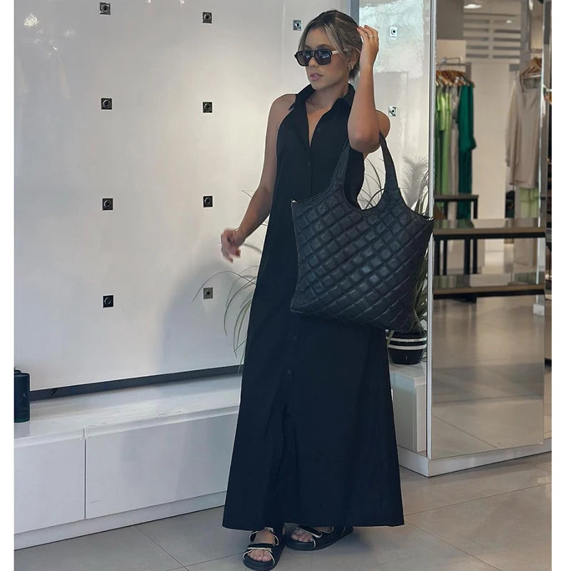 Women's Fresh Halter-Neck Loose Elegant Long Holiday Dress
