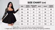 Women's Chic Plus-Size Lace Long-Sleeve Ruched Mini Dress