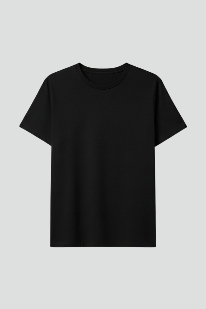 Women's Versatile Plain T-Shirt with Round Neckline