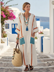 Women's Boho V-Neck Beach Maxi Dress