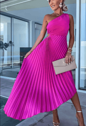 Women's Chic One Shoulder Maxi Wedding Guest Dress