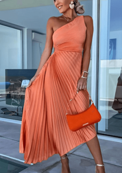 Women's Chic One Shoulder Maxi Wedding Guest Dress