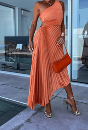 Women's Chic One Shoulder Maxi Wedding Guest Dress