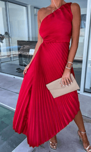 Women's Chic One Shoulder Maxi Wedding Guest Dress