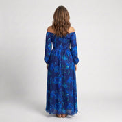 Women's Romantic Off-Shoulder Floral Maxi Dress