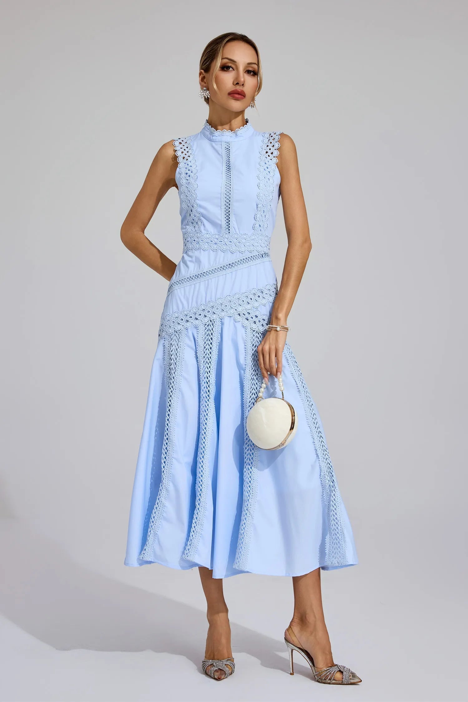 Women's Stunning Summer Flowy Midi Wedding Guest Dress for Weddings and Garden Parties