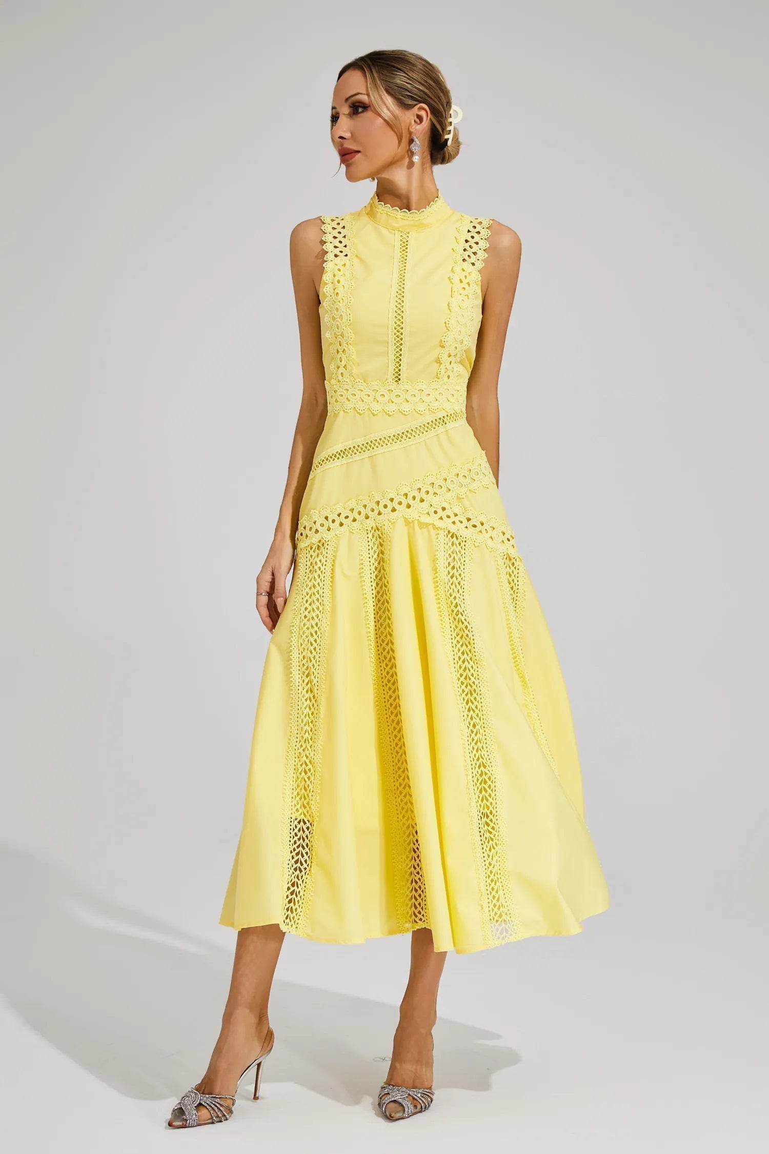Women's Stunning Summer Flowy Midi Wedding Guest Dress for Weddings and Garden Parties