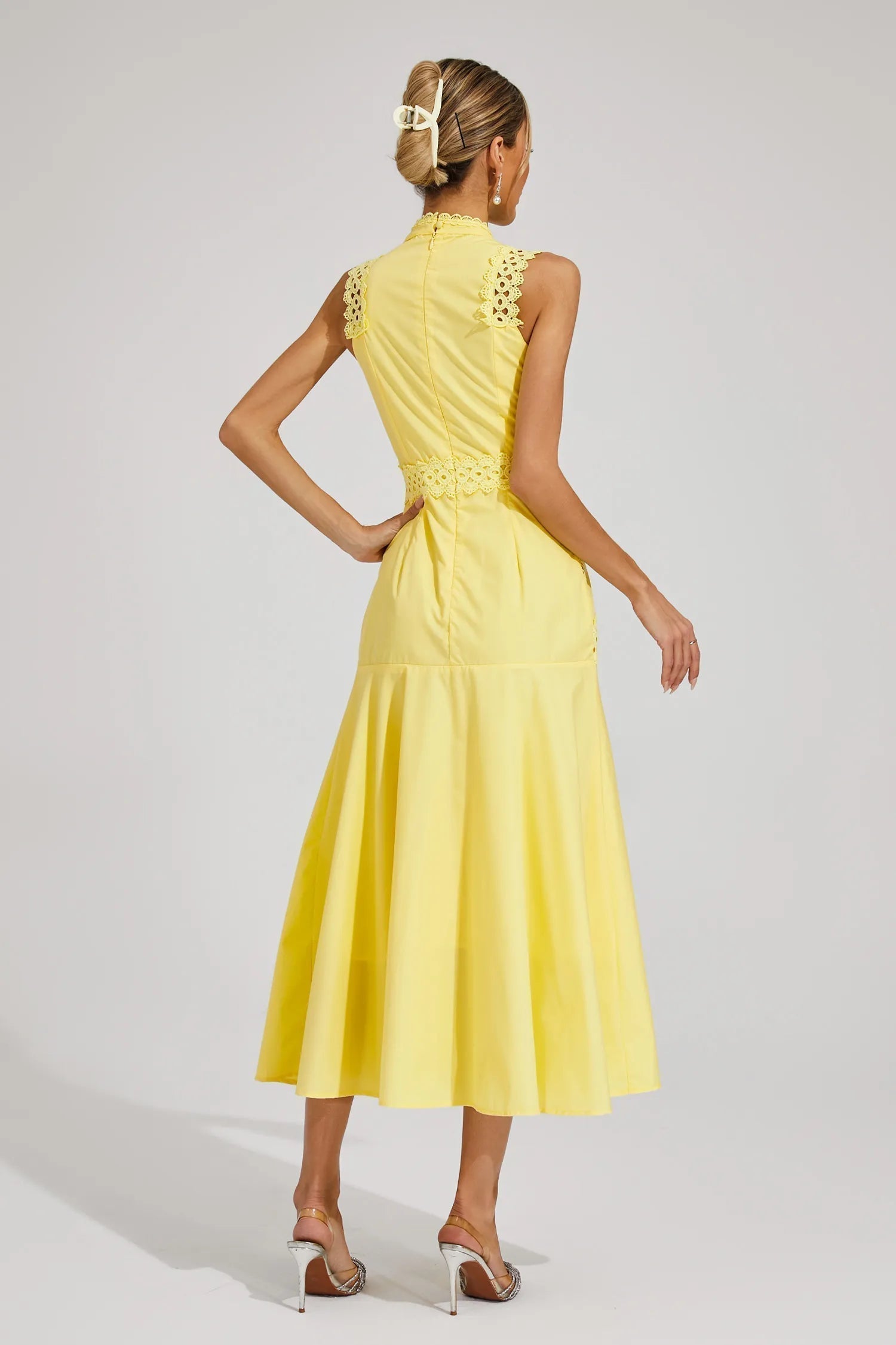 Women's Stunning Summer Flowy Midi Wedding Guest Dress for Weddings and Garden Parties